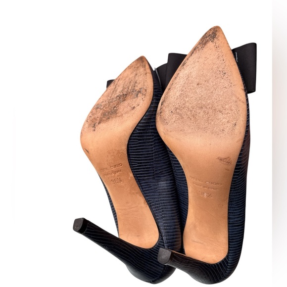 Club Monaco Vero Cuoio blue heels 36 1/2 - Picture 5 of 8